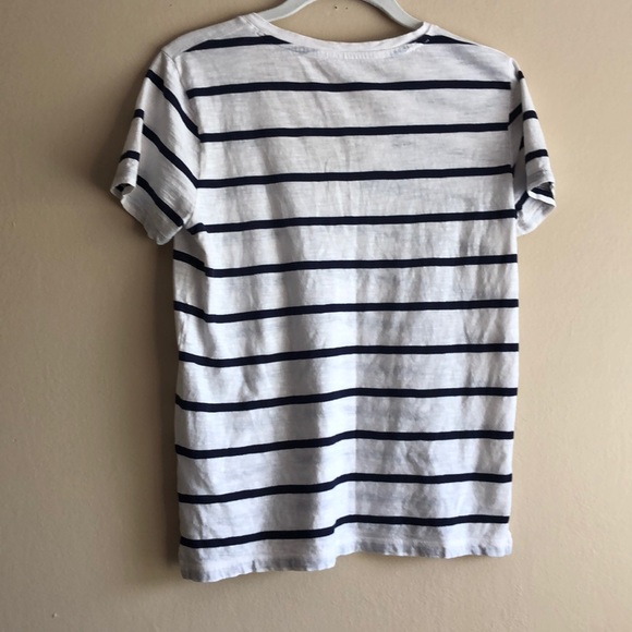 Madewell  V-Neck Pocket Tee H2670 Striped SZ Small - Picture 5 of 5